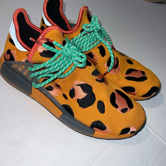 Adidas x Pharrell collab HMD HU animal print orange leopard size 9 men’s 10.5 - Picture 7 of 14